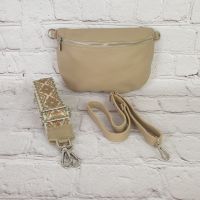 Crossbody Tasche Zusatzgurt Echt Leder Taupe Nordrhein-Westfalen - Zülpich Vorschau