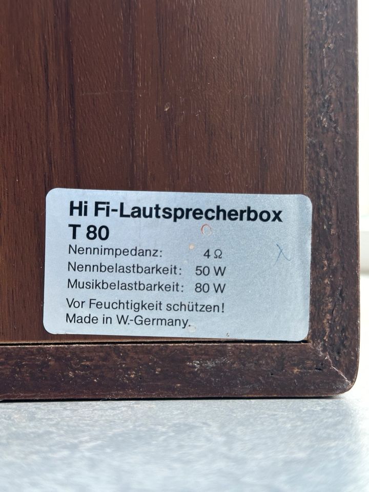 Hi Fi - Lautsprecherbox T 80 in Nürnberg (Mittelfr)