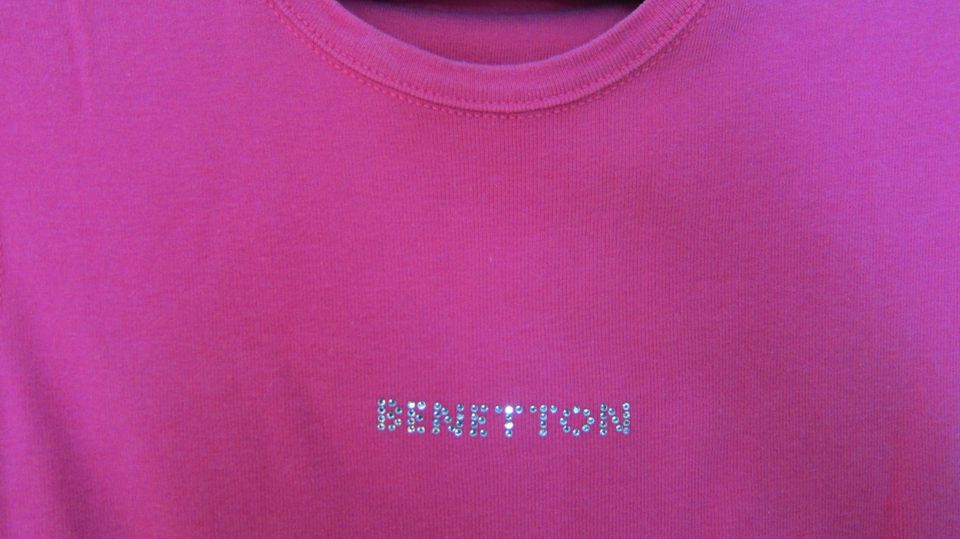 BENETTON Damen Top Gr. S 36 pink Shirt Basic in Döhlau