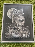Fertiges Wolfs Kratzbild mit Bilderrahmen zu verkaufen Niedersachsen - Soltau Vorschau