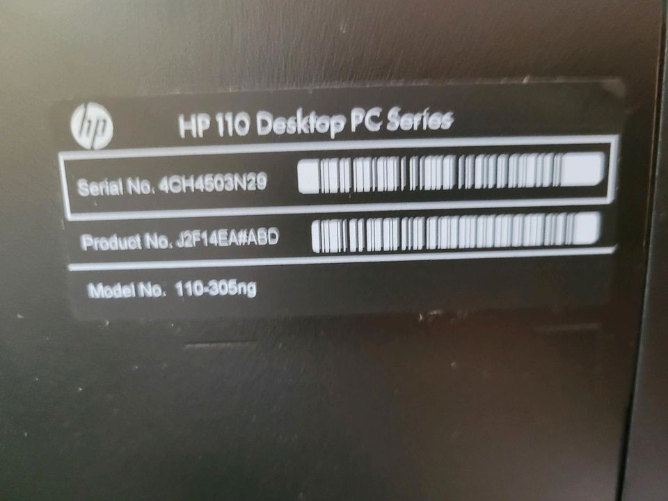 Desktop PC HP 110-305NG inkl. Philips Bildschirm in Hohenkammer