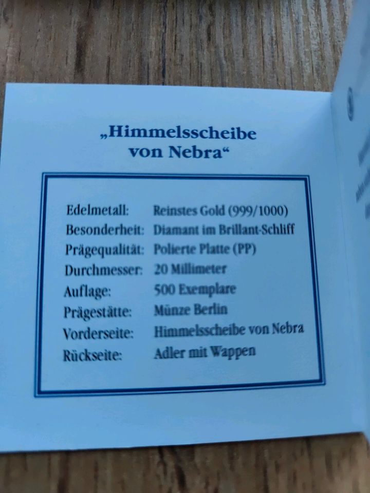 Himmelscheibe von Nebra Goldmünze mit Diamant | Sammlermünde in Berlin