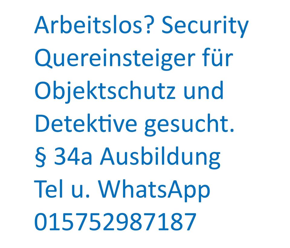 Detektive Sicherheitsmitarbeiter QUEREINSTEIGER in Regensburg in Regensburg