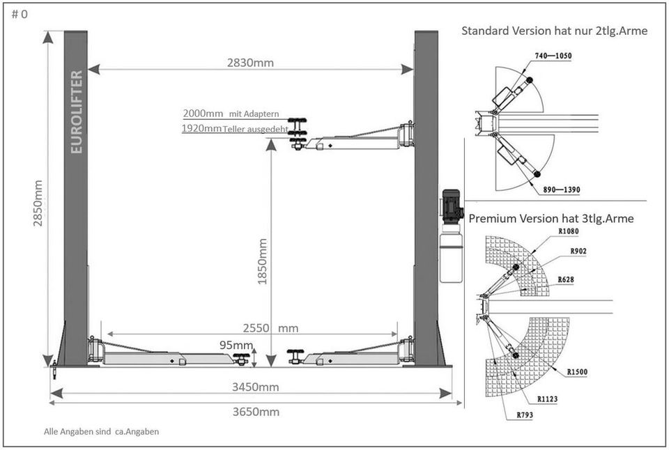 2 Säulen Hebebühne 4000 M Basic-Line in 230V ab: in Ludwigsau