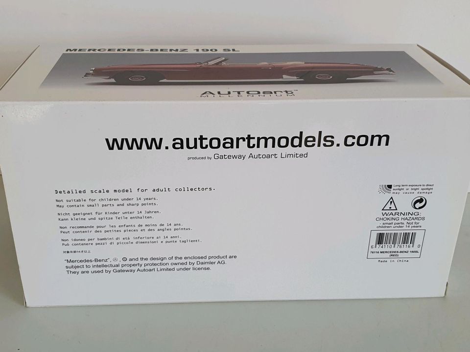 Autoart Millenium Mercedes Benz 190 SL Modell Fahrzeug 1:18 Neu in Magdeburg