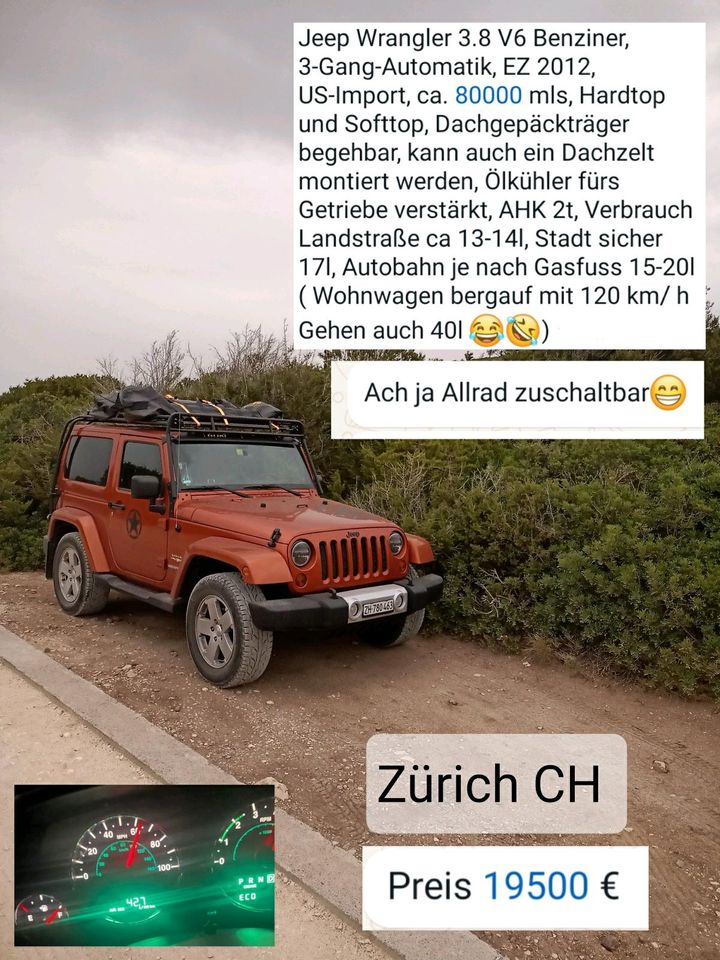 Jeep Wrangler 3.8 V6 in Zürich Schweiz in Hamburg
