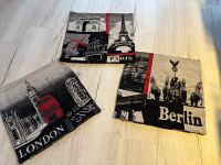 3 Kissenbezüge 45x45 London Paris Berlin grau schwarz rot Bayern - Kissing Vorschau