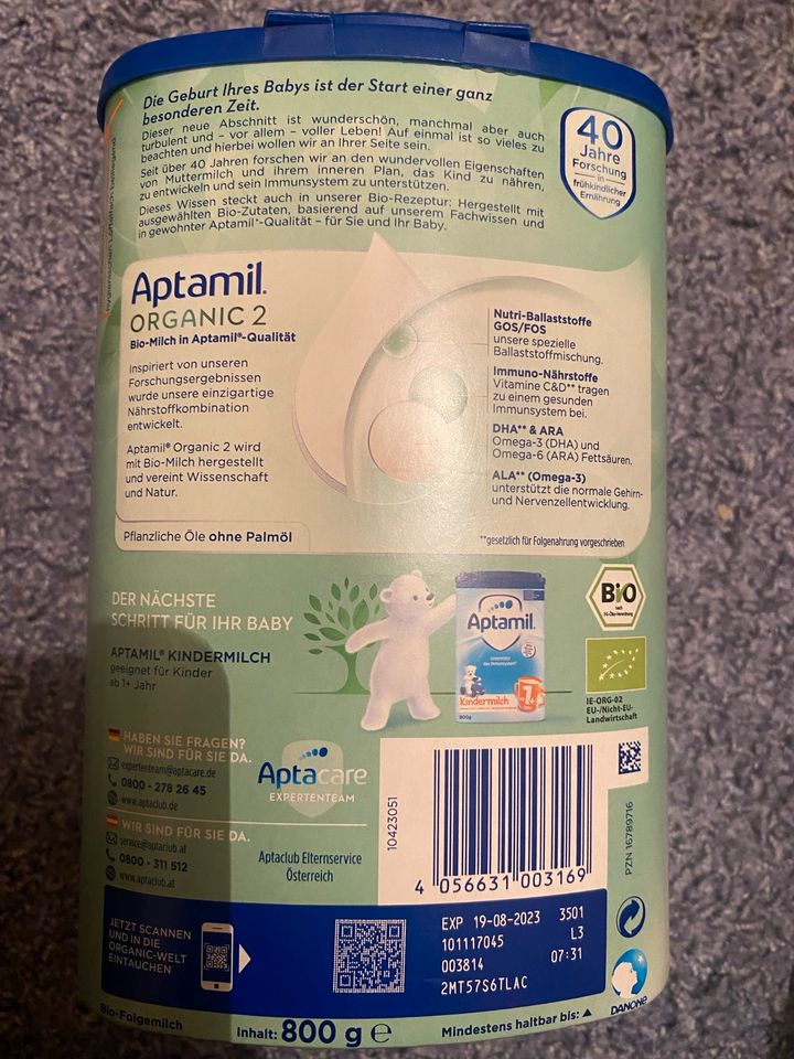 *NEU* Aptamil organic Folgemilch 2 Milchpulver 800g in Neubrandenburg