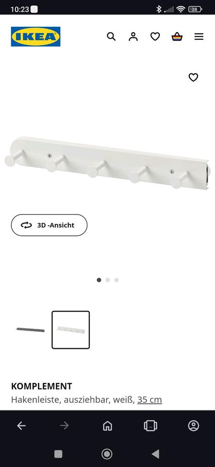 2x Ikea Komplement Hakenleiste 302.569.09 in Ludwigsburg