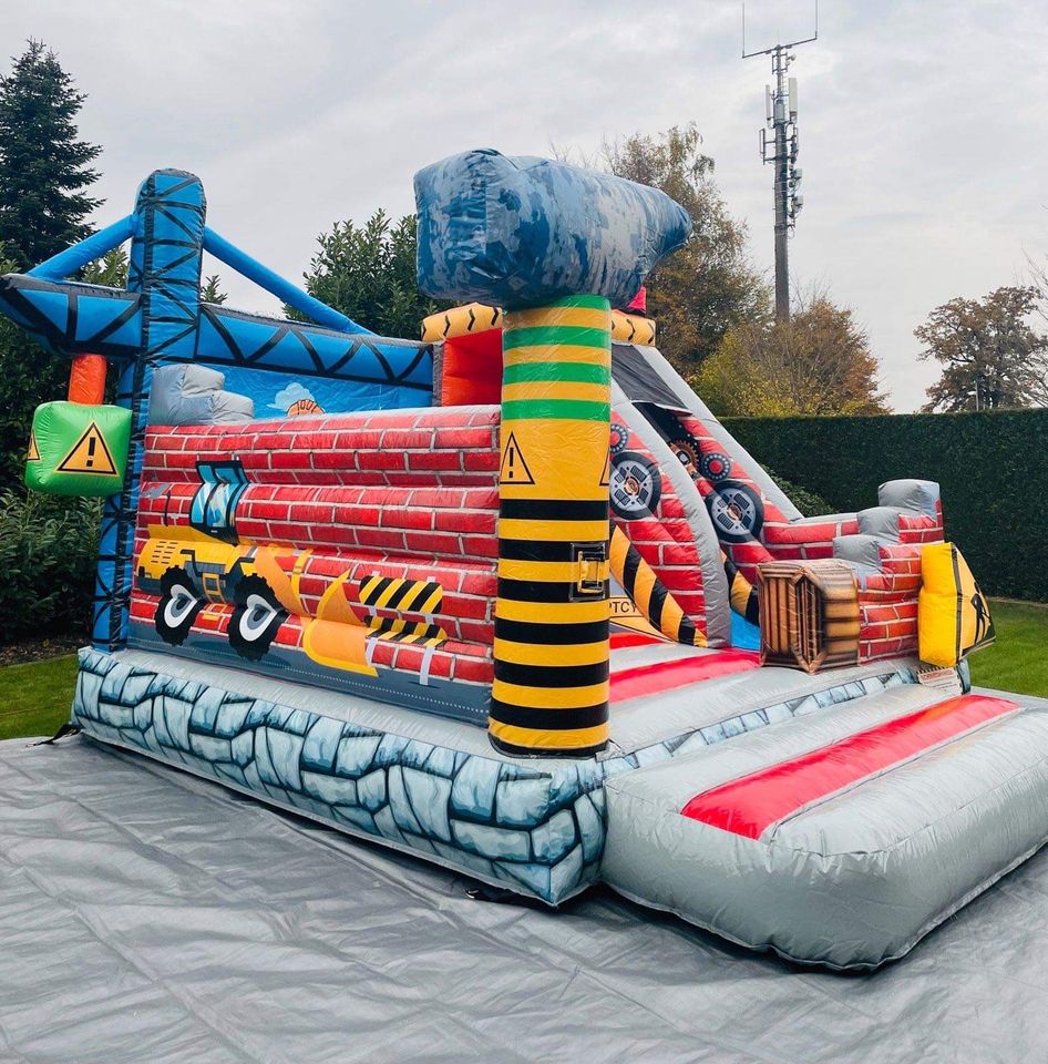 Hüpfburg Baustelle Mit Rutsche Für Gartenparty in Barßel