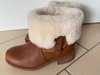 Stiefelette UGG braunes Leder Größe 37 Lammfell Baden-Württemberg - Lauda-Königshofen Vorschau