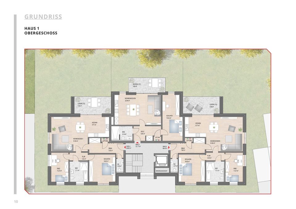 3 Zimmer im 9 Familienhaus auf 96,45 qm. EG mit Terrasse. in Rietberg