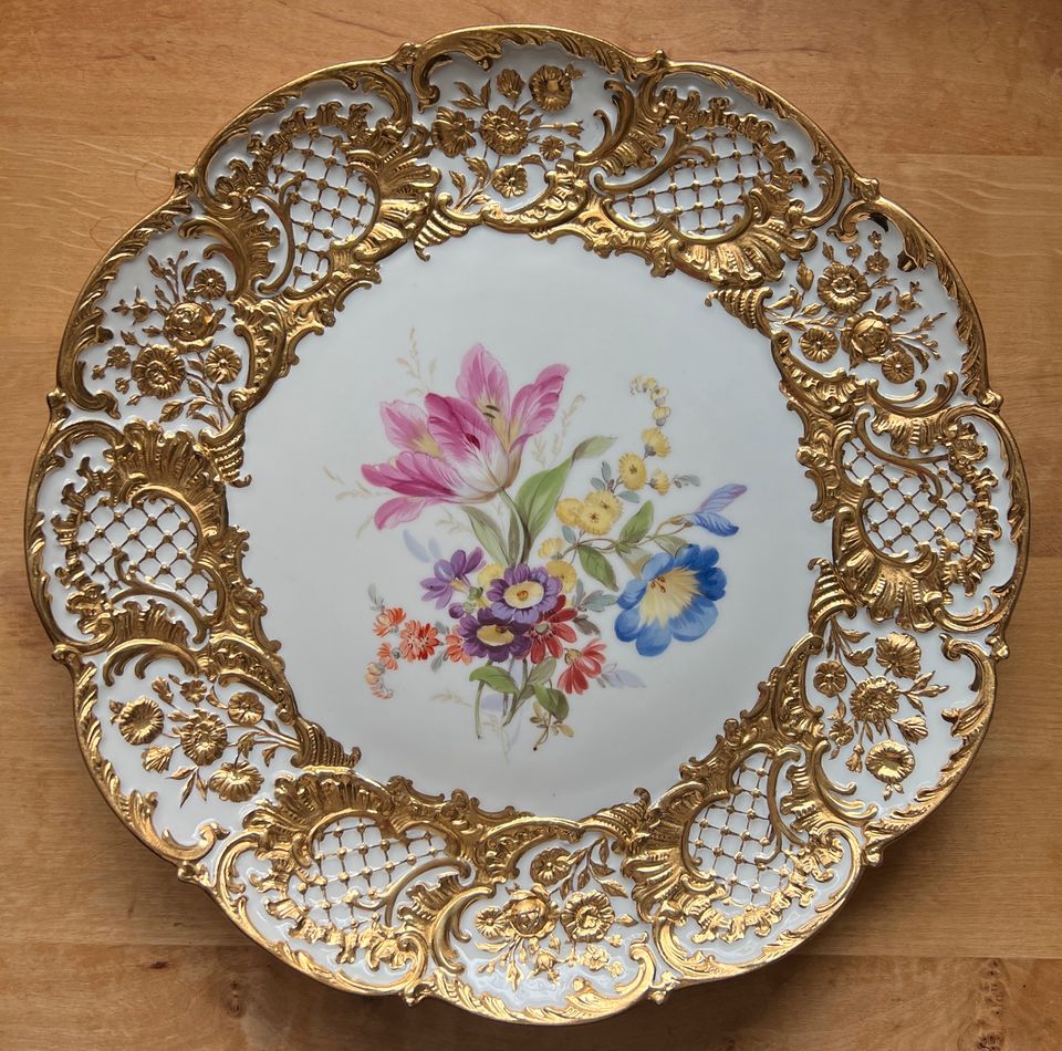 MEISSEN Prunkteller ø ca. 29 cm 1860 - 1924 in TOP Zustand in Wunstorf