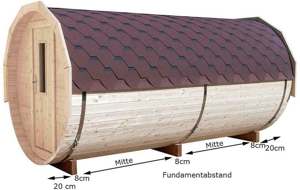 GARTENSAUNA 4x2,2m Ø NEU FASS SAUNA Banja Saunafass Ofen Holz in Hüllhorst