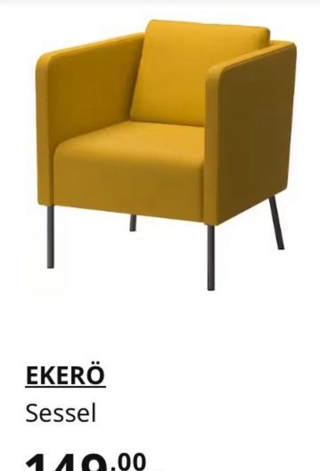 Ikea Ekerö Sessel Senfgelb in Bergheim