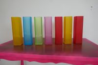 Vasen 7 Stk. verschiedene Farben gelb,grün, blau, rot, rosa 20 cm Hessen - Maintal Vorschau