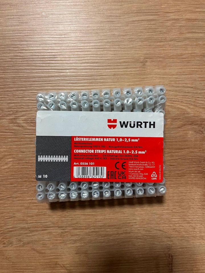 10 Stk. Würth Lüsterklemmen Natur  - 2,5-10,0mm² - NEU & OVP in Bremen