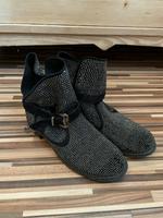 Glitzer Sommer Stiefeletten schwarz silber Strass 39 Bayern - Grafenwiesen Vorschau