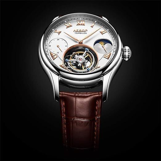 Aesop Echte Tourbillon Skelett Handaufzug Armbanduhr für Herren in Hünfeld