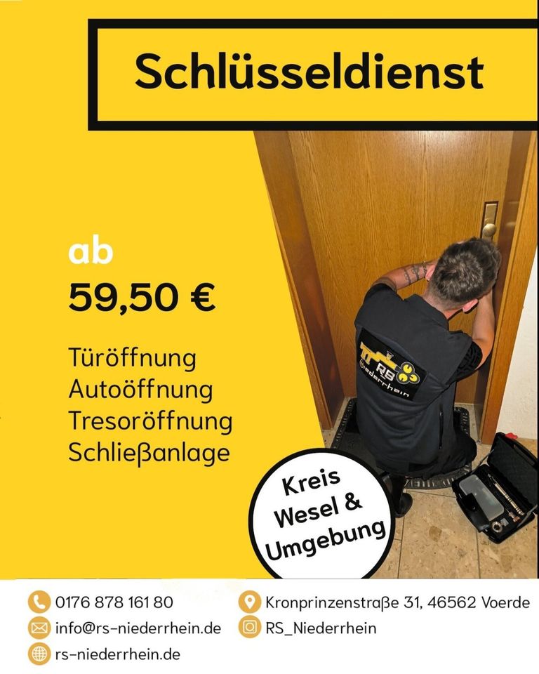 24/7 Schlüsseldienst zum Festpreis! in Voerde (Niederrhein)