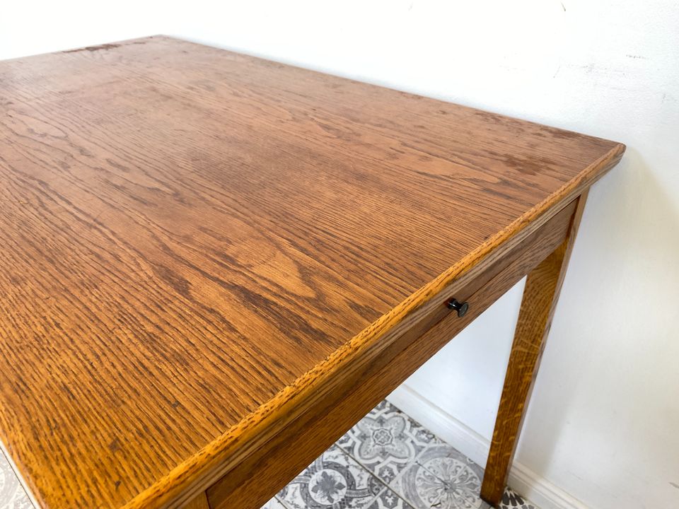 WMK Sehr schöner und sehr praktischer kleiner skandinavischer Schreibtisch aus vollem Holz mit 2 ausziehbaren Erweiterungsplatten # Arbeitstisch Desk Sekretär Kinderschreibtisch Mid-Century Vintage in Berlin