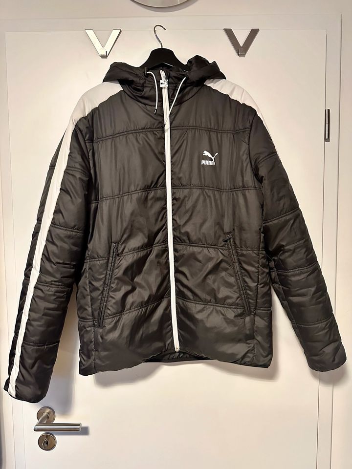 Puma Jacke Herren/Jungen Übergangsjacke mit Kapuze Schwarz/Weiss in Seevetal