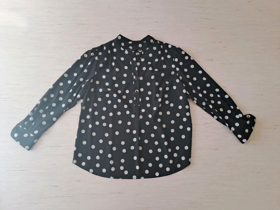 Madeleine Shirt-Bluse Gr. 46 schwarz grau in Waldkraiburg