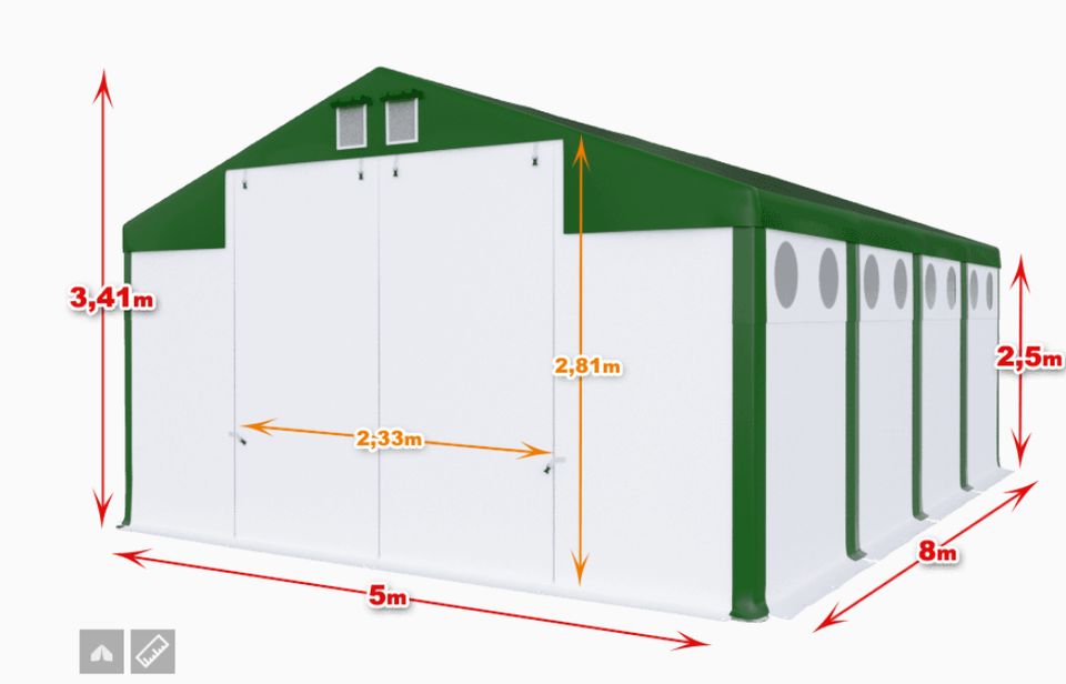 Lagerhalle 5x8x2,5 BELICHTUNGSFENSTER Garage Versand GRATIS in Görlitz