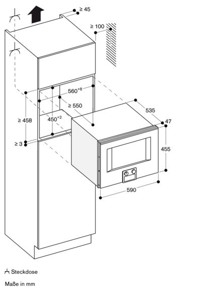 Gaggenau BM454100 Serie 400, Mikrowellen-Backofen, 60 x 45 cm, in München