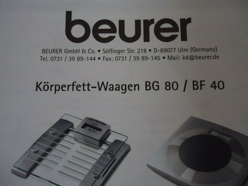 Beurer ** Körperfett - Waage BG 80 aus Glas Defekt in Nordrhein-Westfalen -  Hagen | eBay Kleinanzeigen ist jetzt Kleinanzeigen