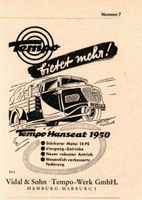 Tempo Hanseat Werbeanzeige - Reklame - 1950 Vintage-Deko Baden-Württemberg - Schopfheim Vorschau