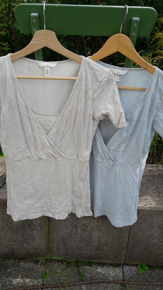 H&M Mama Stillkleidung Shirts 2 Stück Kurzarm in Untermerzbach