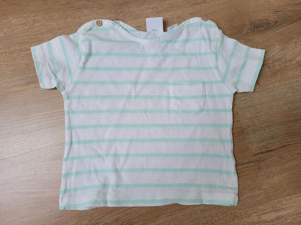 Zara Baby Shirt Gr. 86 weiß grün gestreift *wie neu* in Wetschen