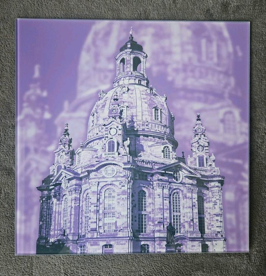 Zwei Glasbilder 30x30 cm Frauenkirche Dresden neuwertig Glas Art in Dresden