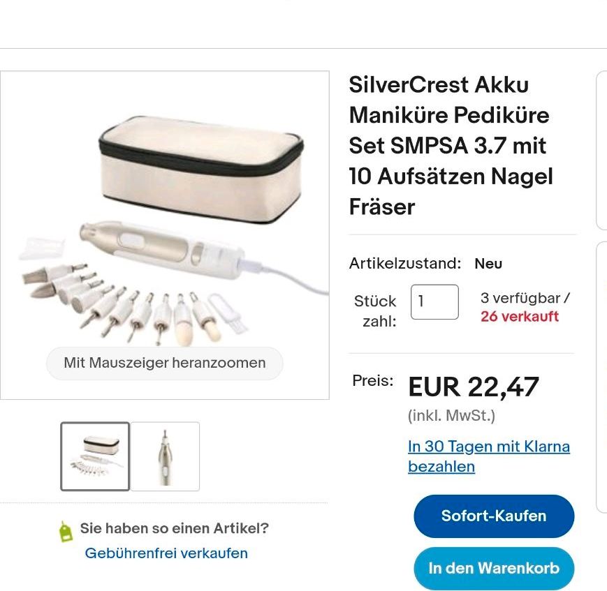Silver Crest Akku Maniküre Pediküre Set in Bielefeld