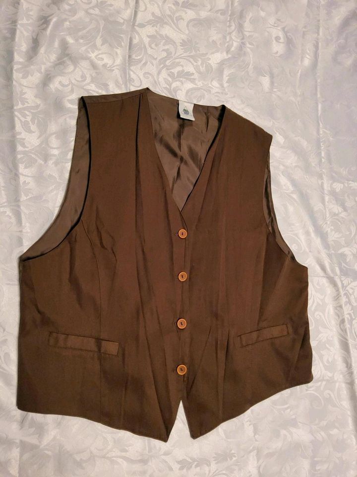 Vintage Damenweste Weste in Braun Oberteil Jacket Sakko in Dreieich