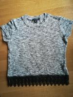 T-shirt Gr. 34 schwarz/weiß meliert unten mit Spitze Niedersachsen - Bockhorn Vorschau