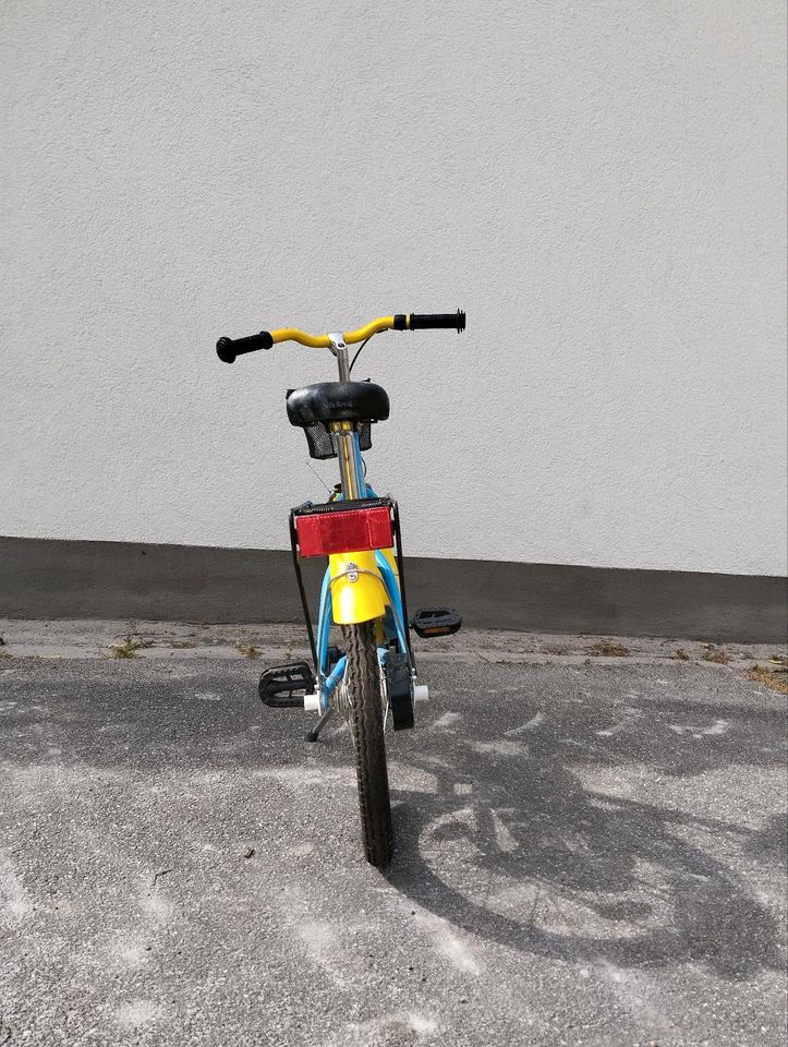 Meckenzie Kinderfahrrad mit Fahrradkorb blau/gelb in Lambsheim