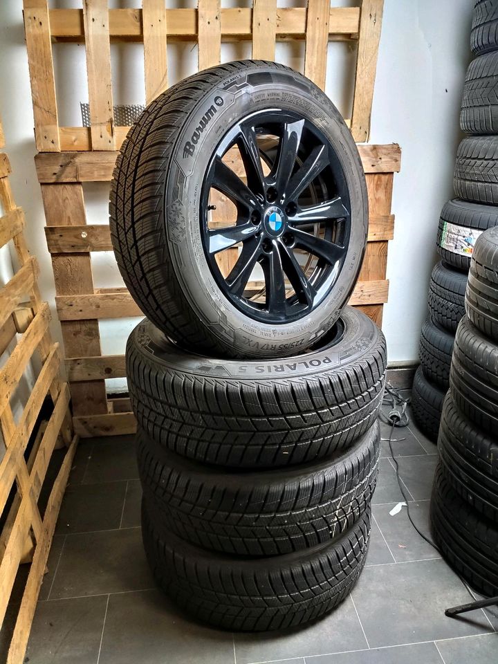 ✓WIE NEU BMW 5ER F10 F11 225/55 R17 WINTERREIFEN SCHWARZE FELGEN in Herten