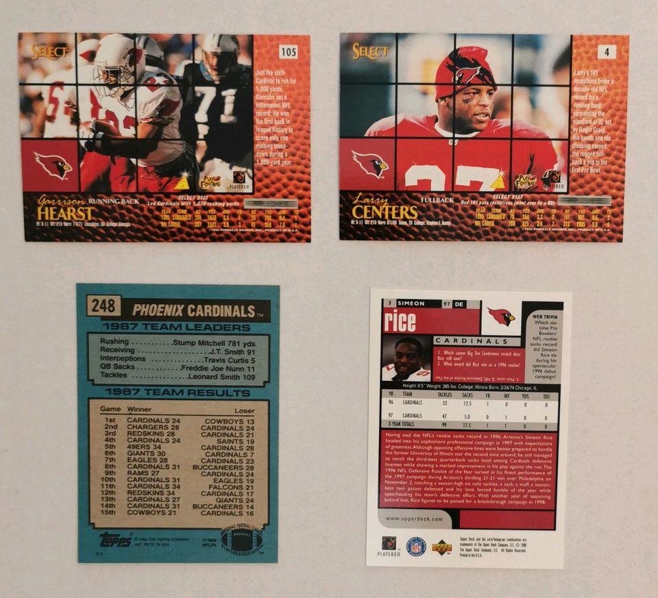 Arizona Phoenix Cardinals NFL 12 Trading Cards Lot - 90er 2000er in Viernheim