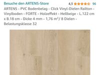 NEU, 5 Pakete (á 1,76m²) Click-Vinyl-Dielen, 122x18x4mm Nordrhein-Westfalen - Willich Vorschau