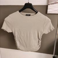 Tally Weijl Damenshirt Gr L cropped mit Seitenraffung beige Bayern - Sand a. Main Vorschau