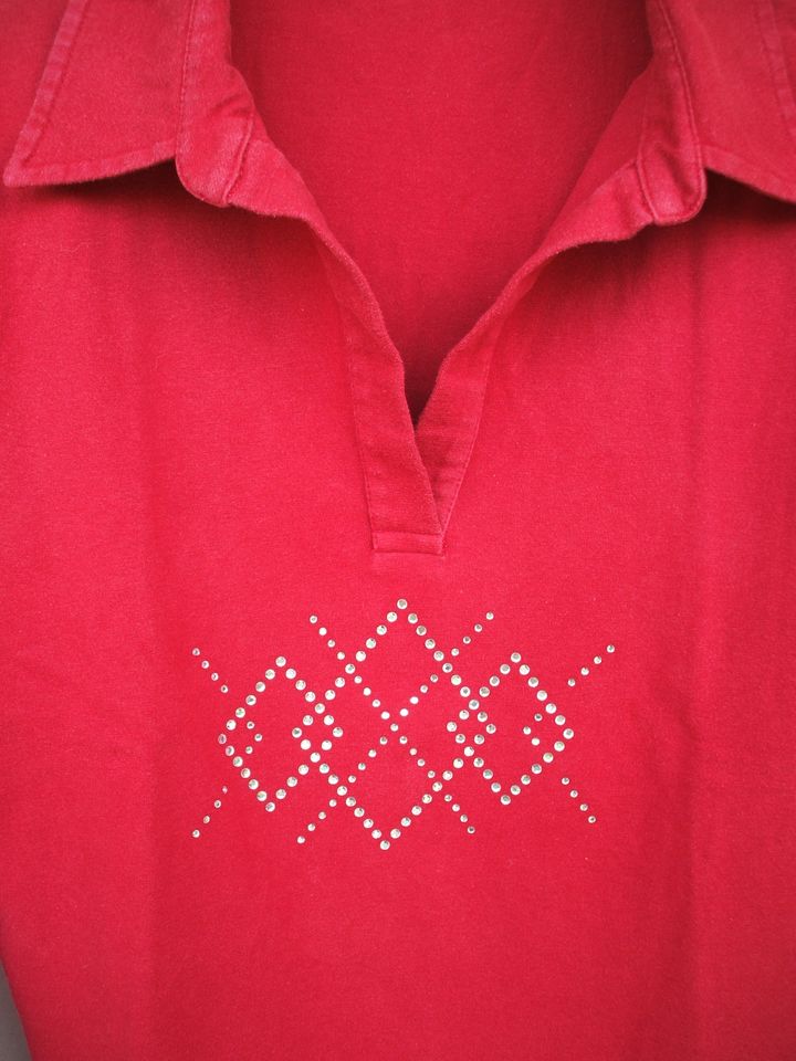 Damen-Shirt mit Strass, rot, Gr. 40 in Darmstadt