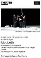 Macbeth Berliner Festspiele Theatertreffen Berlin - Schöneberg Vorschau