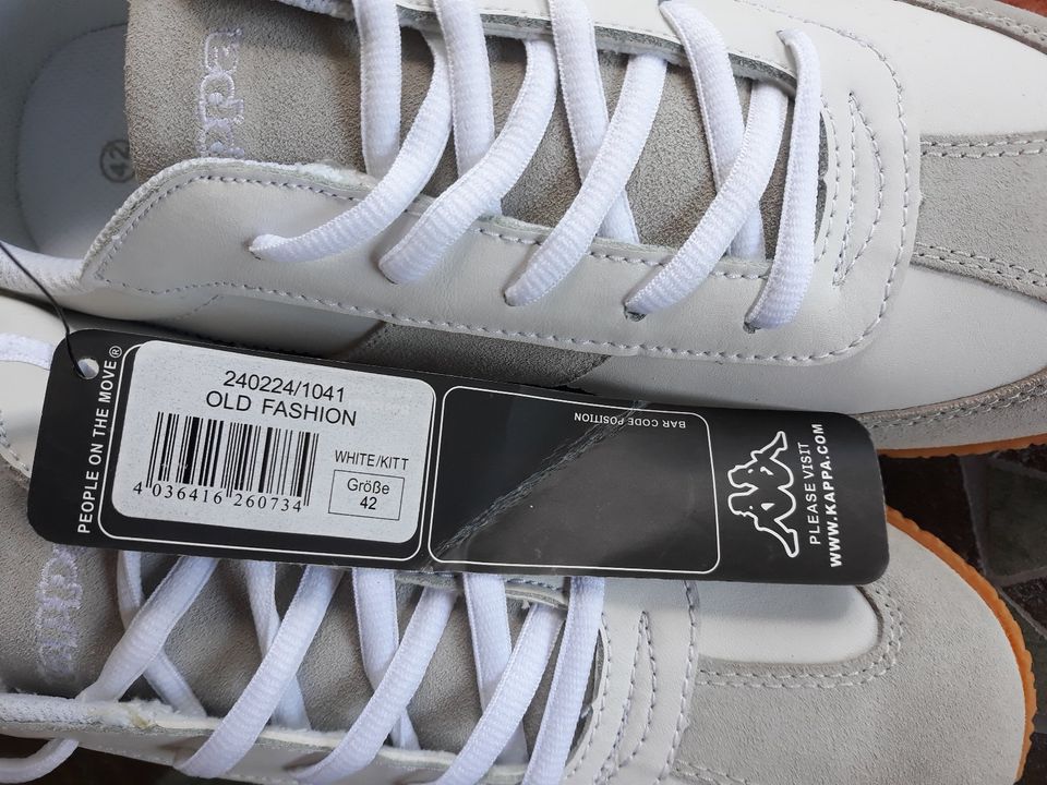 Kappa Sneaker weiß white/kitt NEU Gr. 42 Damen/Herren in München