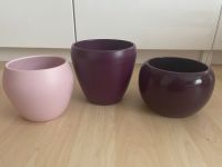 3 schöne Übertöpfe Blumentöpfe rosa lila top Zustand Hessen - Merenberg Vorschau