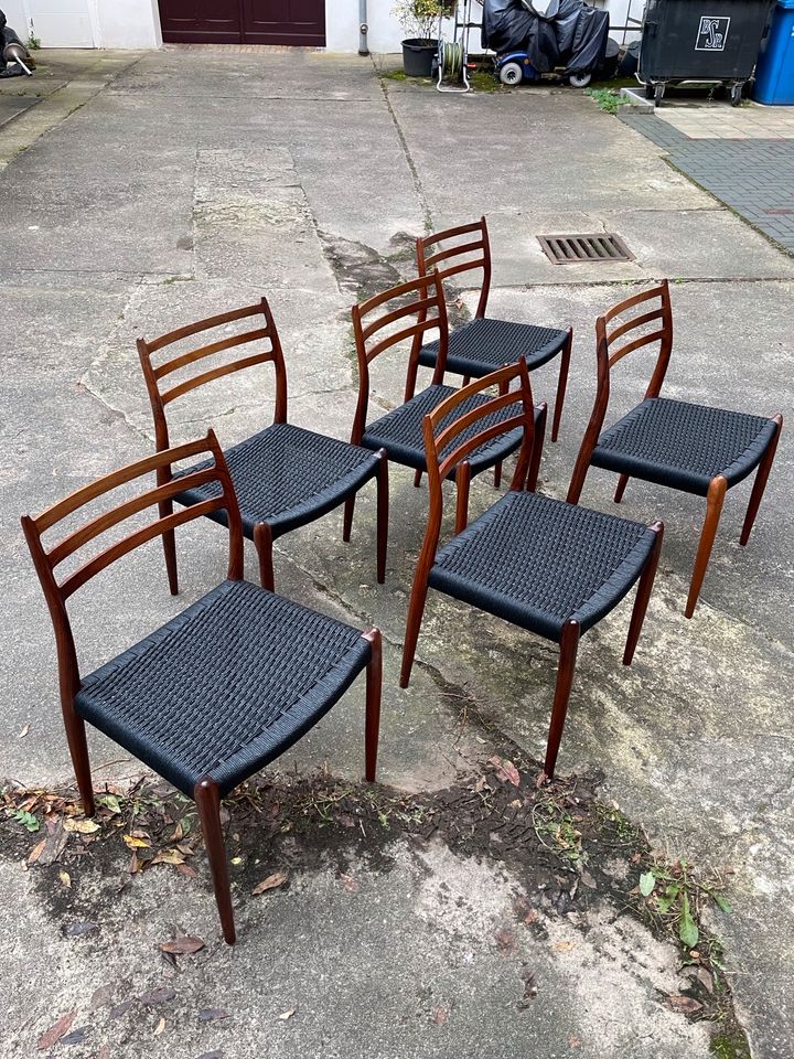 ◤ Niels Möller Modell 78 Palisander Teak papierkordel Stühle Esszimmerstühle Danish Design 60er RAR Dänisch Esstisch Teak Teakholz Retro mid Century in Berlin