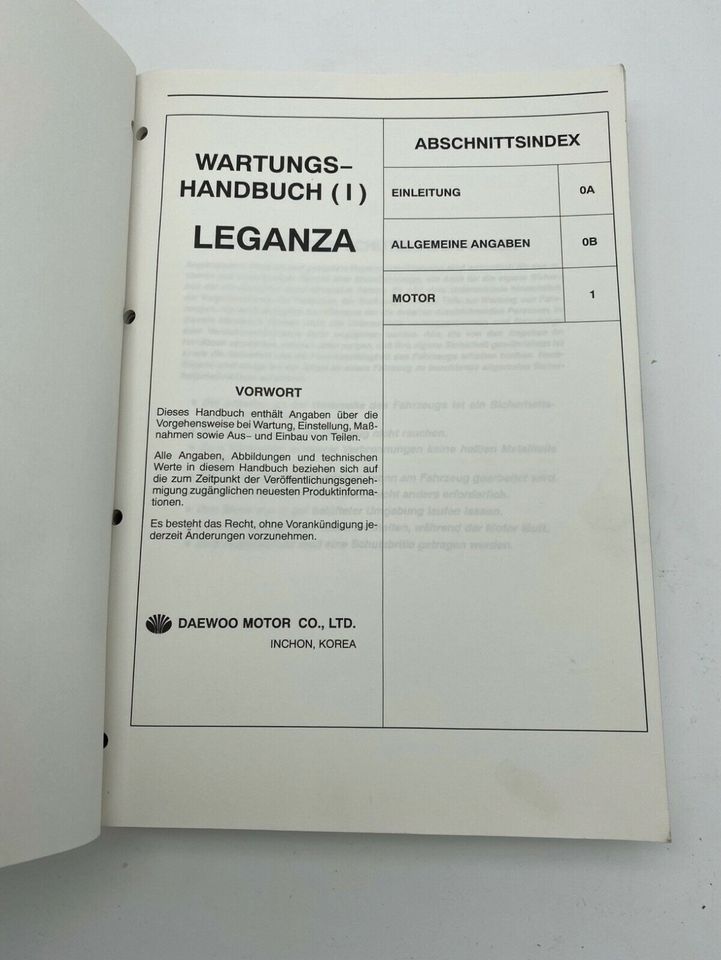 Daewoo Leganza 1997 Werkstatthandbuch Band 1-4 in Appen