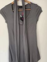 Melrose Shirt Neu Grau 32 XS Mit Schal Asymmetrisch Top Bluse Hessen - Bad Soden-Salmünster Vorschau