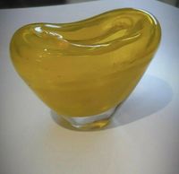 Glas Vase Gelb Stuttgart - Mühlhausen Vorschau